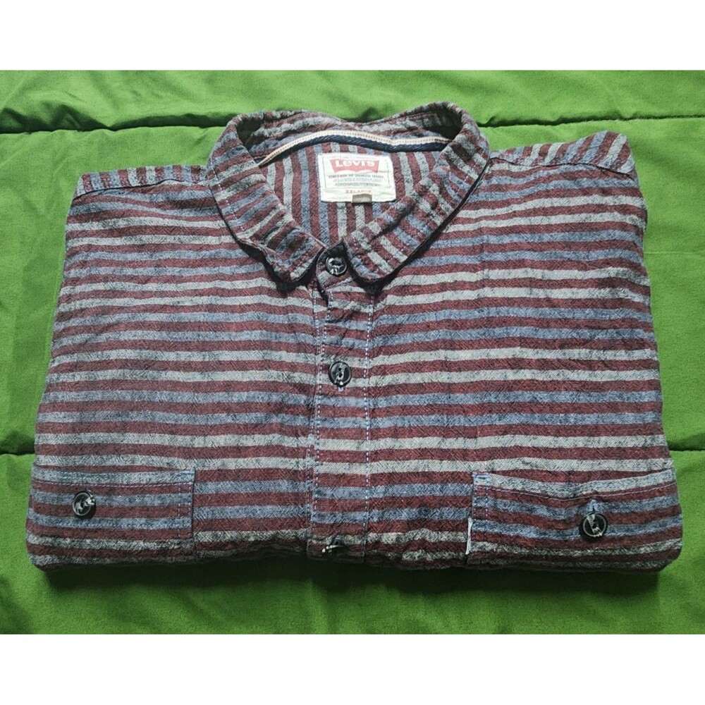 Levi's Striped Long Sleeve Button Down Men's Shirt Size XXL
